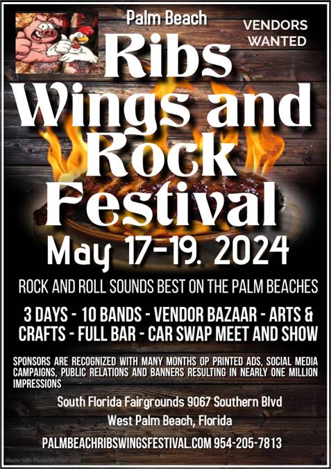 Rock Your Taste Buds and Jam Out at the 2040 Palm Beach Ribs Wings & Rock Festival
