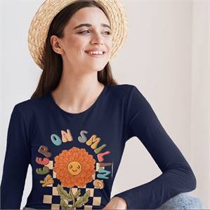 Keep On Smiling Flower Women’s Long Sleeve T-Shirt