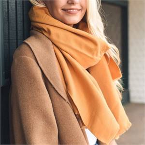 Solid Blanket Scarf with Frayed Edge