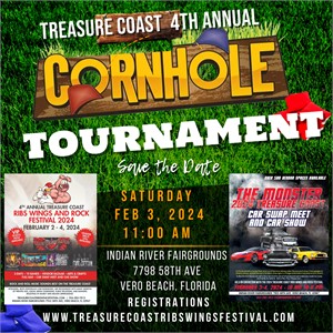 Get ready to toss for a cause at the 5th Annual Treasure Coast Ribs Wings and Rock Festival Cornhole