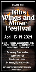 5th Annual Treasure Coast Ribs Wings and Music Festival Returns to Hutchinson Island, Fort Pierce Th